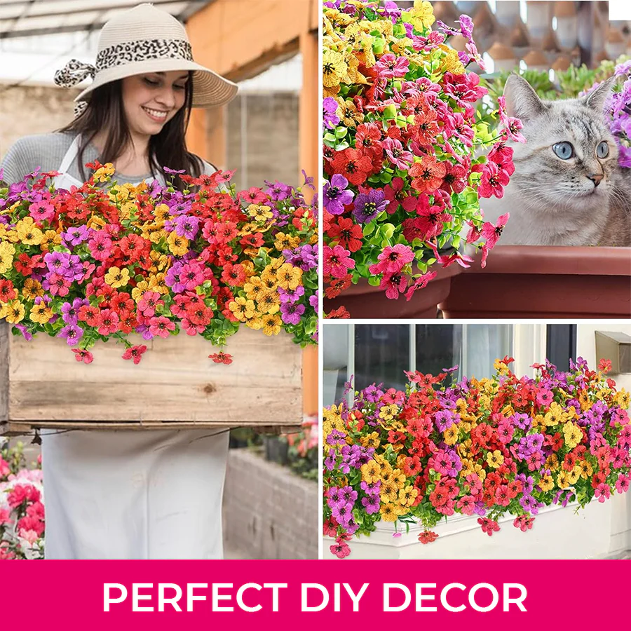 Realistic UV-Resistant Outdoor Flowers – Zero Maintenance