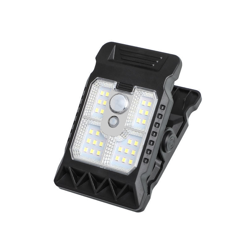 Solar Clip Lights with Motion Sensor,IP65 Waterproof Wireless Security Lighting for Yard, 4-Color Adjustable Outdoor Solar Flashlight with Remote Durable High Lumens