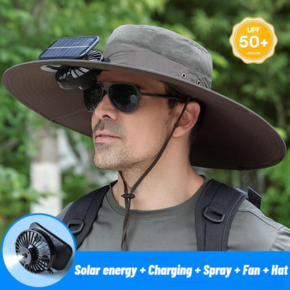 Stay Ice-Cold Under the Blazing Sun – The 2-in-1 Solar Powered Cooling Hat with Mist Spray.