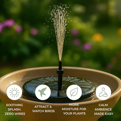 AhiSpring Solar-Powered Fountain ✨ Kiwi Garden Oasis, No Wires No Hassle