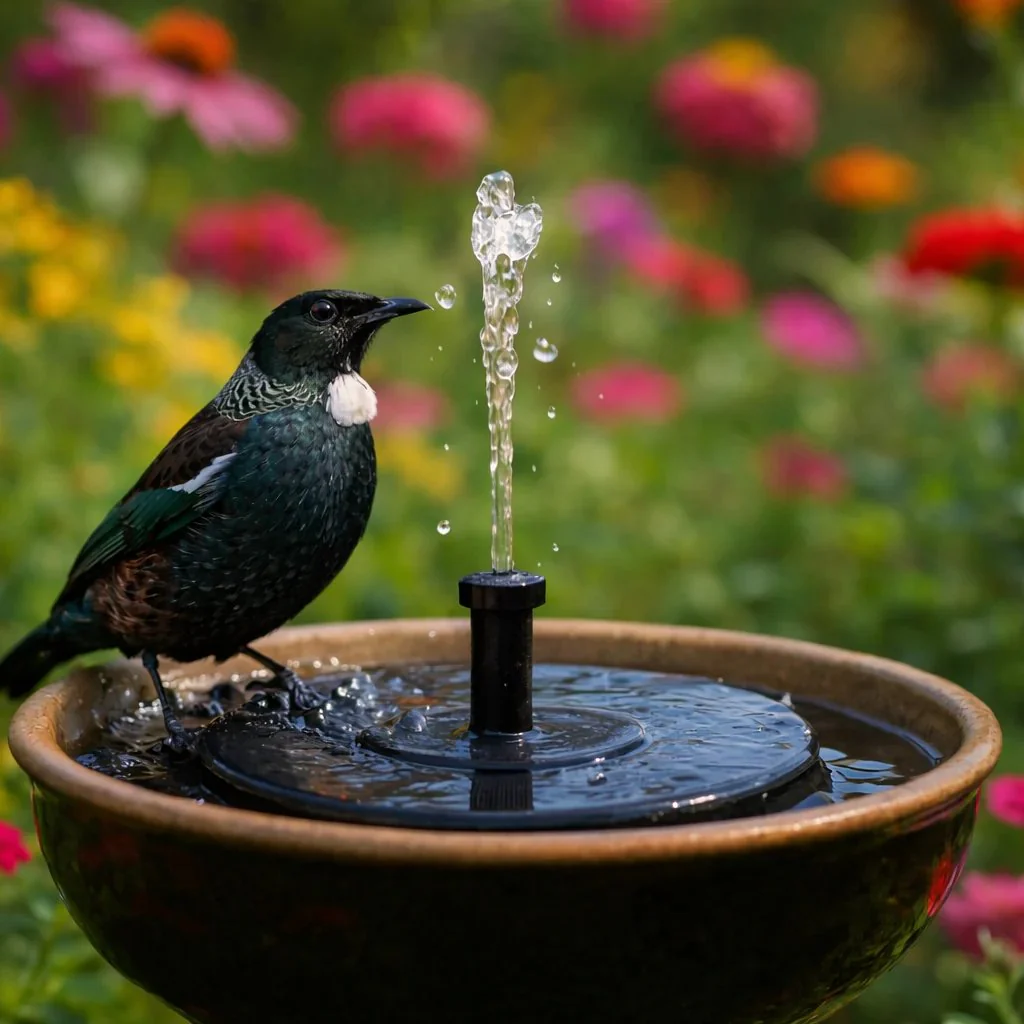 AhiSpring Solar-Powered Fountain ✨ Kiwi Garden Oasis, No Wires No Hassle