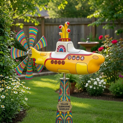 Retro Yellow Submarine Wind Spinner