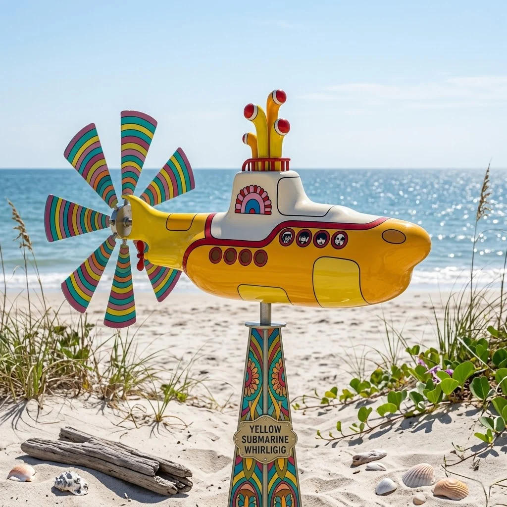 Retro Yellow Submarine Wind Spinner