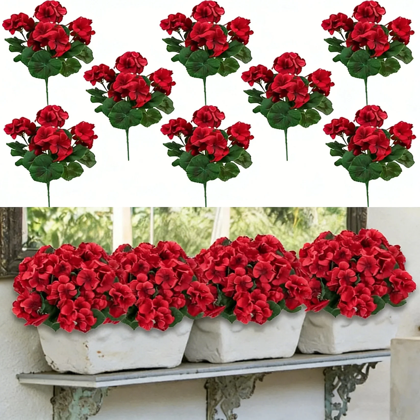🎁 Mother’s Day 49% OFF - Artificial Geranium Flowers For Outdoors
