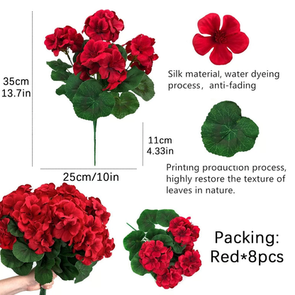🎁 Mother’s Day 49% OFF - Artificial Geranium Flowers For Outdoors