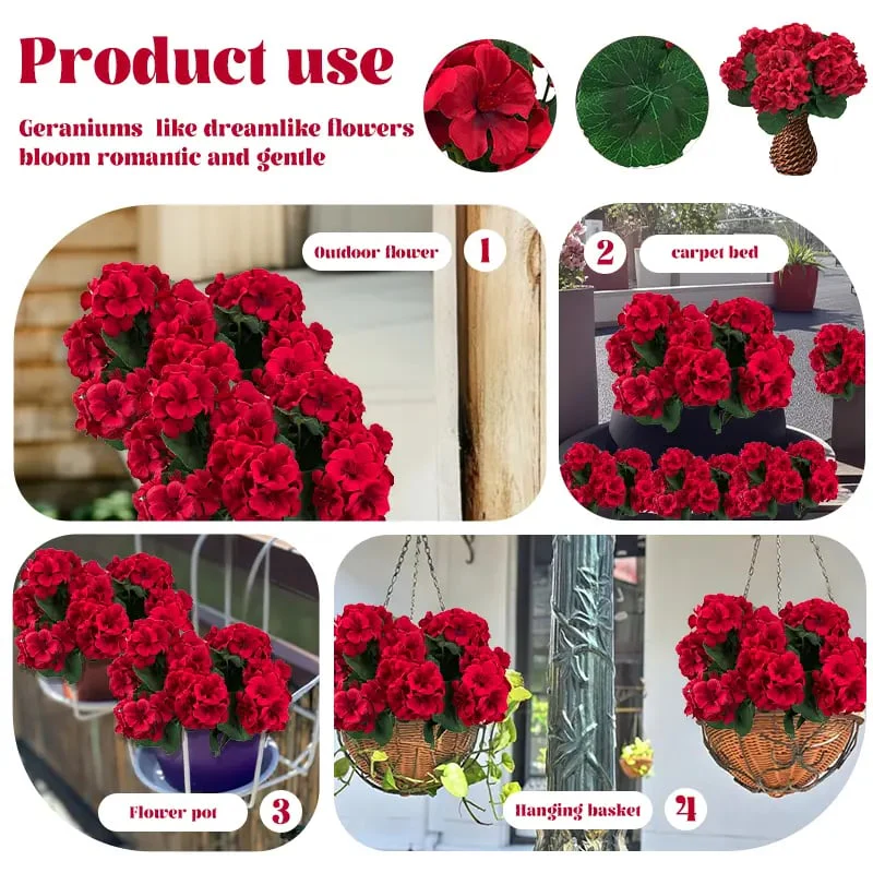 🎁 Mother’s Day 49% OFF - Artificial Geranium Flowers For Outdoors