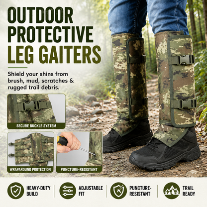 Heavy-Duty Outdoor Protective Leg Gaiters – Adjustable Puncture-Resistant Shin Guards for Hiking, Hunting & Yard Work