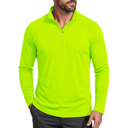 Men’s UPF 50+ Quarter-Zip Quick-Dry Long Sleeve Performance Shirt for Outdoor Sports