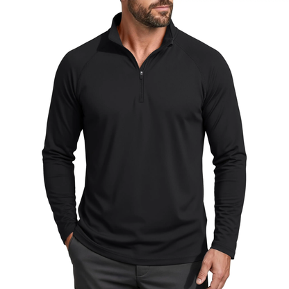 Men’s UPF 50+ Quarter-Zip Quick-Dry Long Sleeve Performance Shirt for Outdoor Sports