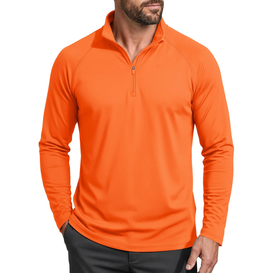 Men’s UPF 50+ Quarter-Zip Quick-Dry Long Sleeve Performance Shirt for Outdoor Sports