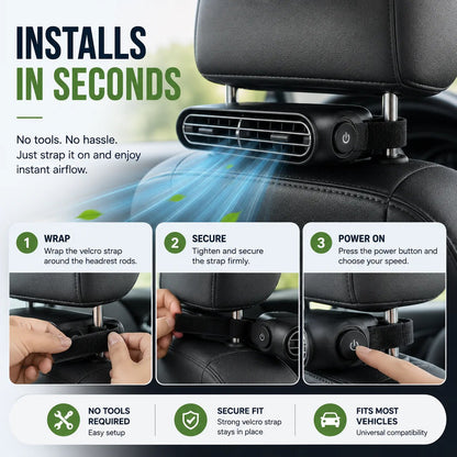 Portable Car Seat Cooling Fan, 9000RPM Fast Cooling