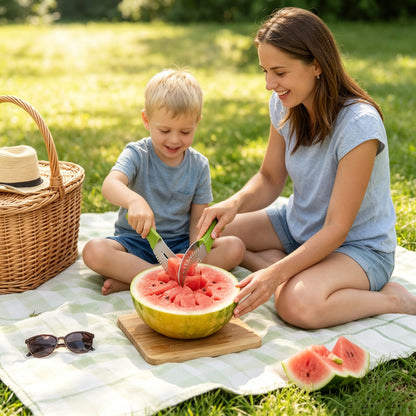 2-in-1 Stainless Steel Watermelon Slicer & Server