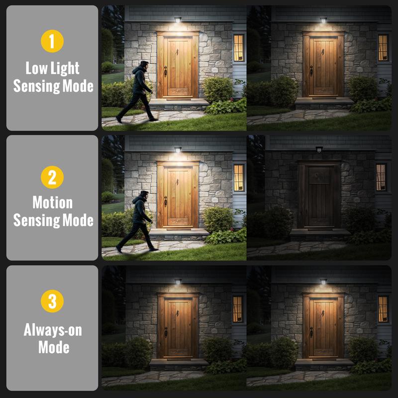 Solar Clip Lights with Motion Sensor,IP65 Waterproof Wireless Security Lighting for Yard, 4-Color Adjustable Outdoor Solar Flashlight with Remote Durable High Lumens