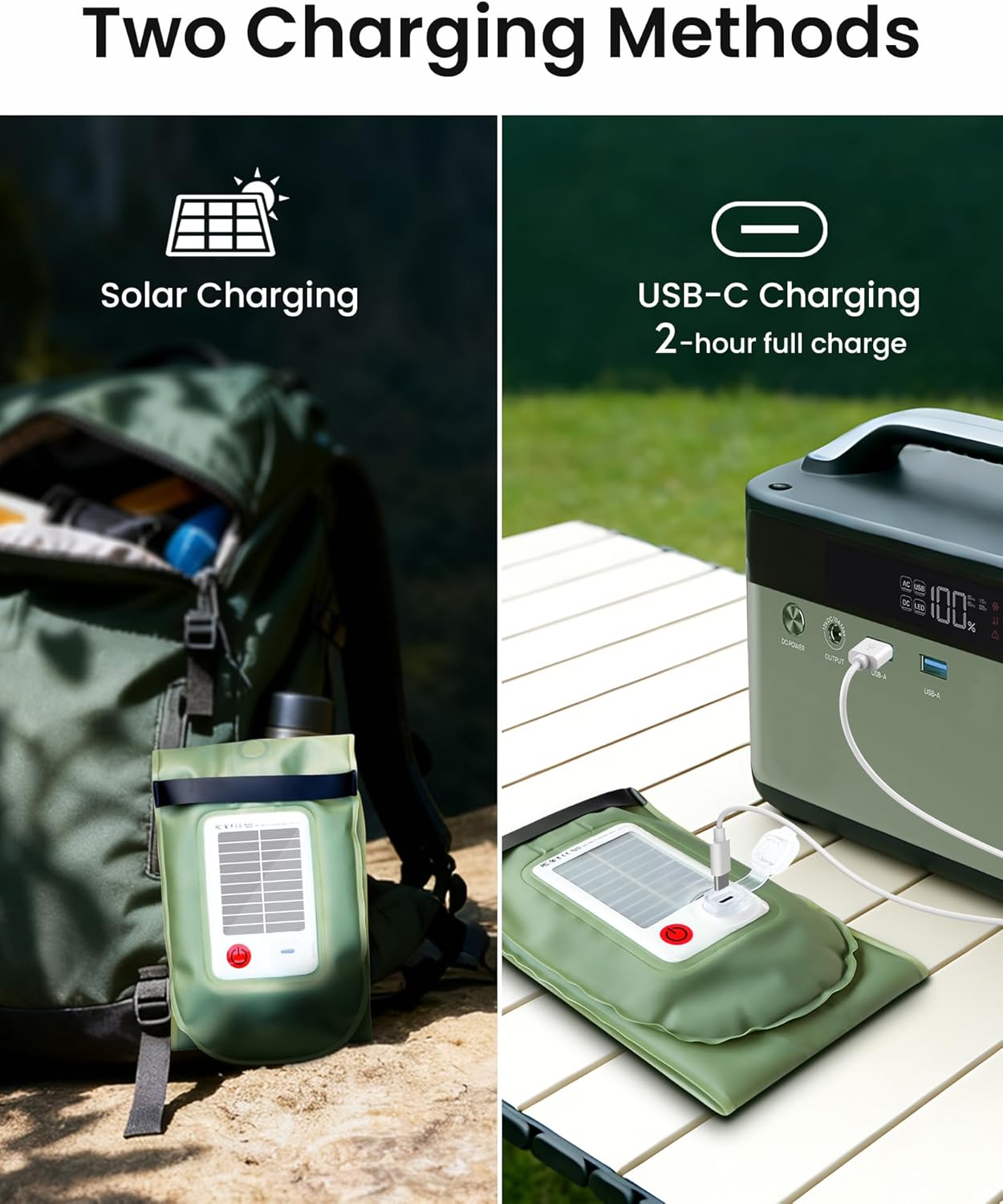 Inflatable Solar Camping Light – Waterproof LED Tube Lantern with USB Power Bank & Magnetic Mount for Tent, Hiking, Emergency