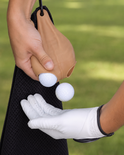 Funny Silicone Golf Ball Holder Gift Set with Towel & Carabiner