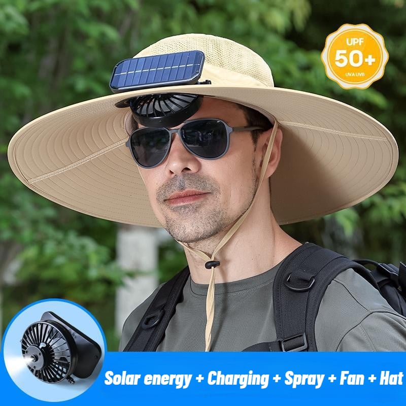 Stay Ice-Cold Under the Blazing Sun – The 2-in-1 Solar Powered Cooling Hat with Mist Spray.