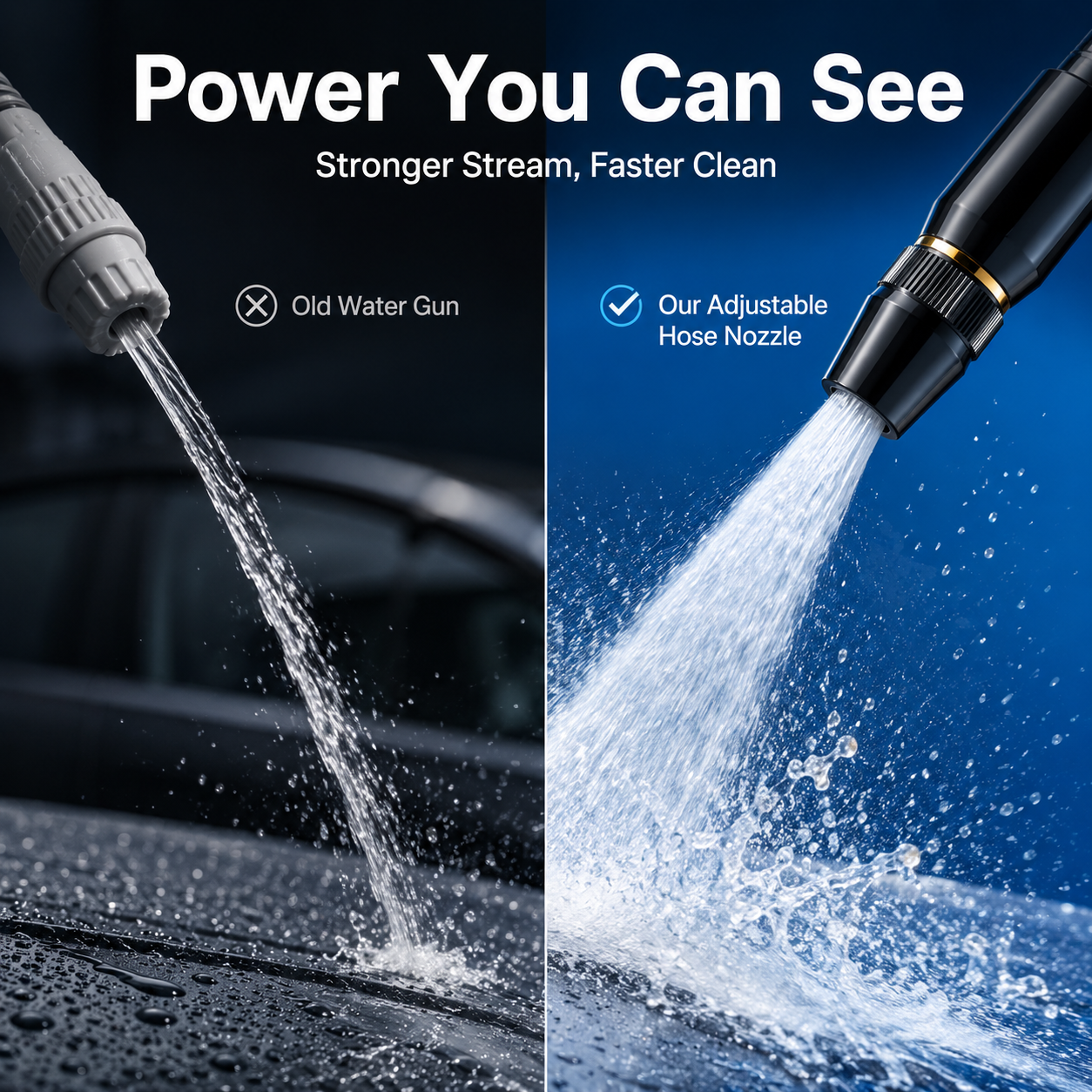 High-Pressure Hose Spray Gun with Brush Attachment