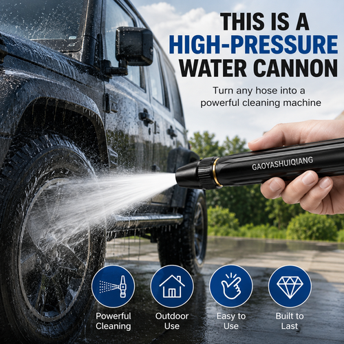 High-Pressure Hose Spray Gun with Brush Attachment