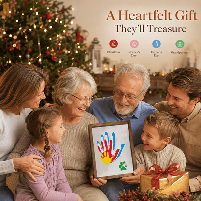 Family Handprint Keepsake Frame Kit – Washable Paint & Acrylic Display Shadow Box
