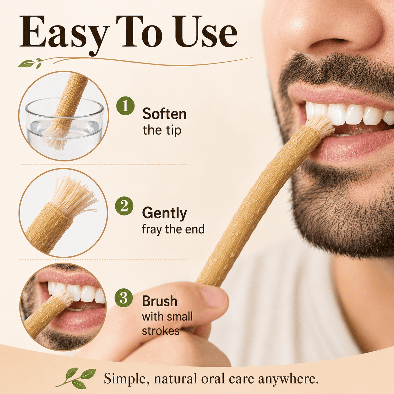 🌿🪥Natural Toothbrush Sticks – Middle Eastern Ancient Oral Care（Indvidually Wrapped）