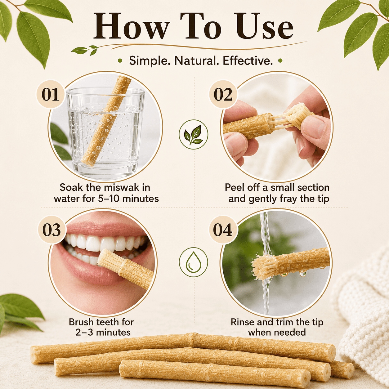 🌿🪥Natural Toothbrush Sticks – Middle Eastern Ancient Oral Care（Indvidually Wrapped）