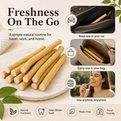 🌿🪥Natural Toothbrush Sticks – Middle Eastern Ancient Oral Care（Indvidually Wrapped）