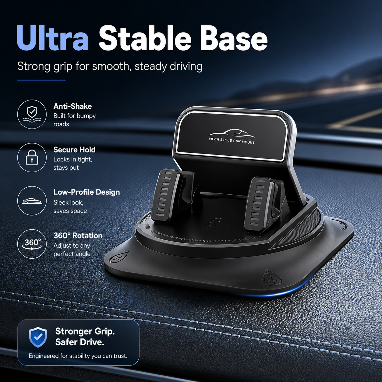 🔥LAST DAY 55% OFF 🔥 360° Stable Car Phone Mount for Dashboard & Windshield