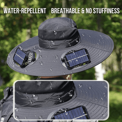 Stay Ice-Cold Under the Blazing Sun – The 2-in-1 Solar Powered Cooling Hat with Mist Spray.