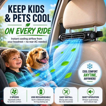Portable Car Seat Cooling Fan, 9000RPM Fast Cooling