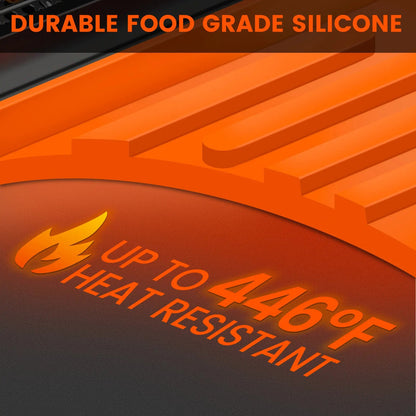 Silicone Grill Side Shelf Mat, Non-Slip Heat-Resistant BBQ Tool Holder for Spatulas, Tongs & Sauces, Oil-Proof Griddle Accessories for Summer BBQ & Outdoor Cooking
